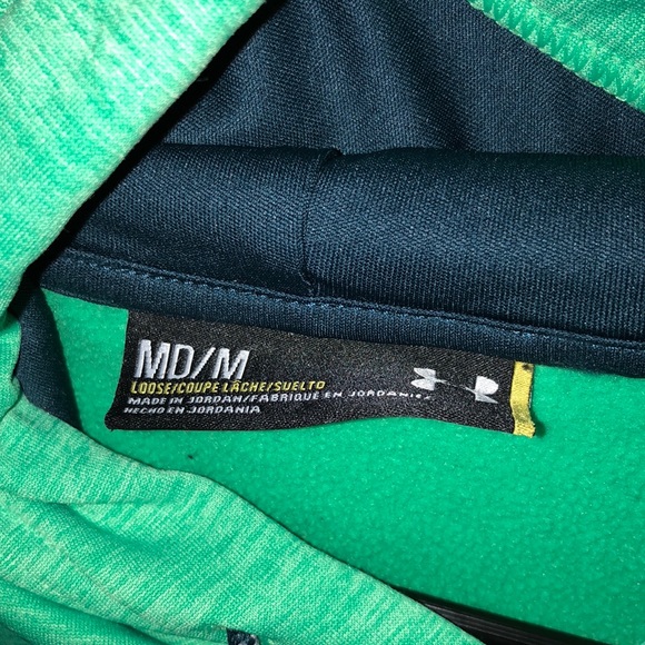 green and navy under armour hoodie - Picture 3 of 4